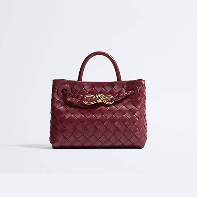 bottega veneta mini andiamo intrecciato leather top handle tote bag #874957